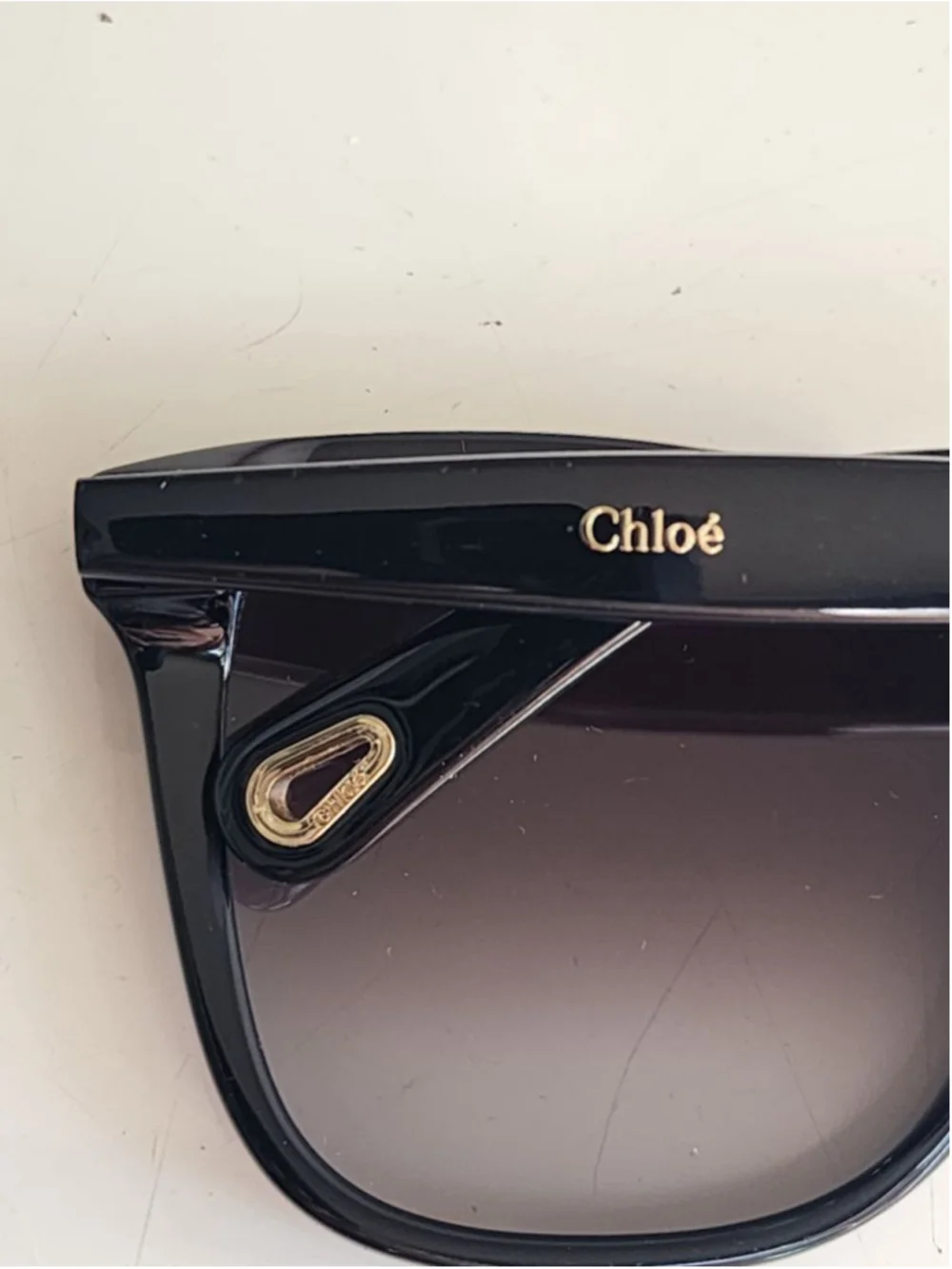 Chloé Black Square Oversized CE766S Sunglasses with Gold‎ Accents 56 mm #26